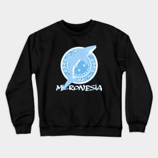 Whale Shark on Micronesian flag Crewneck Sweatshirt